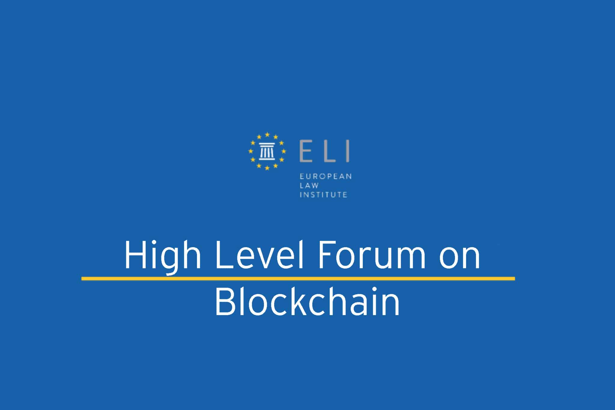 European Commission European law Institute - Principleas on Blockchain Technology event austria lawyer Martin Hanzl