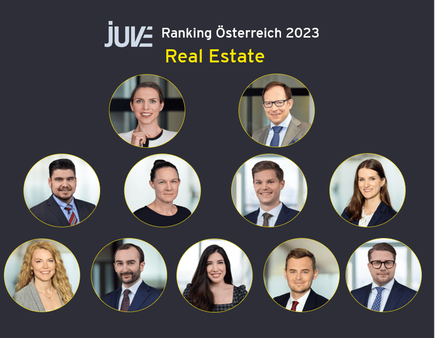 juve-rechtsanwalt-oesterreich-kanzlei-immobilienrehcht-real-estate-austria Julia Karl Stephan Größ, Philipp Moritz, Katrin Himberger, Heinrich Pöttinger, Eva Erlacher, Julia Pötzlberger, Tobias Scheufler, Melissa Golabi, Matthias Vogl, Matthias kölblinger