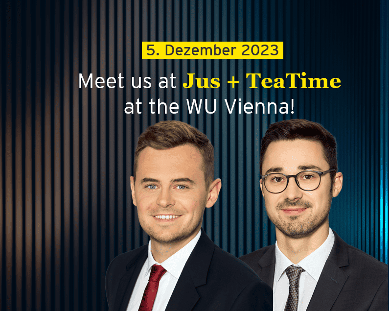 Jus + Teatime Karriere Event WU WIen 2023 EY Law Arbeitgeber Campus Recruiting Day 2023 WIen